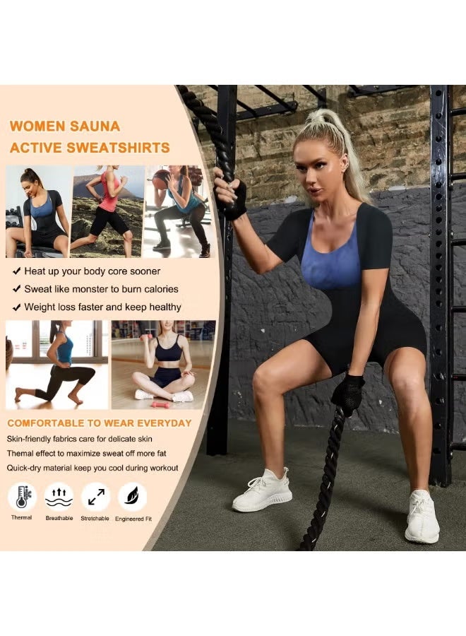 أفضل ذروة بدلة حمام الساونا للنساء، قميص تعرق، معطف مُنحني، سترات ساخنة، بدلة القفز المُنحني - Image 5