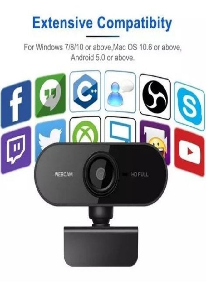 Webcam HD 1080P,Webcam with Microphone, USB Desktop Laptop Camera with 110 Degree Widescreen,Stream Webcam for Calling, Recording,Conferencing, Gaming,Webcam with Privacy Shutter and Tripod