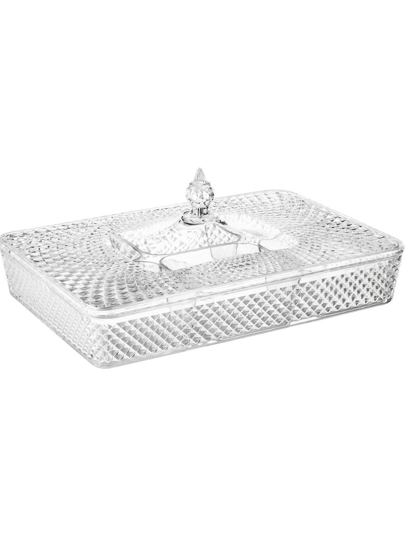 Bin Shihon Acrylic Nut Serving Set with Lid, 6 Compartments, 40cm - Image 5