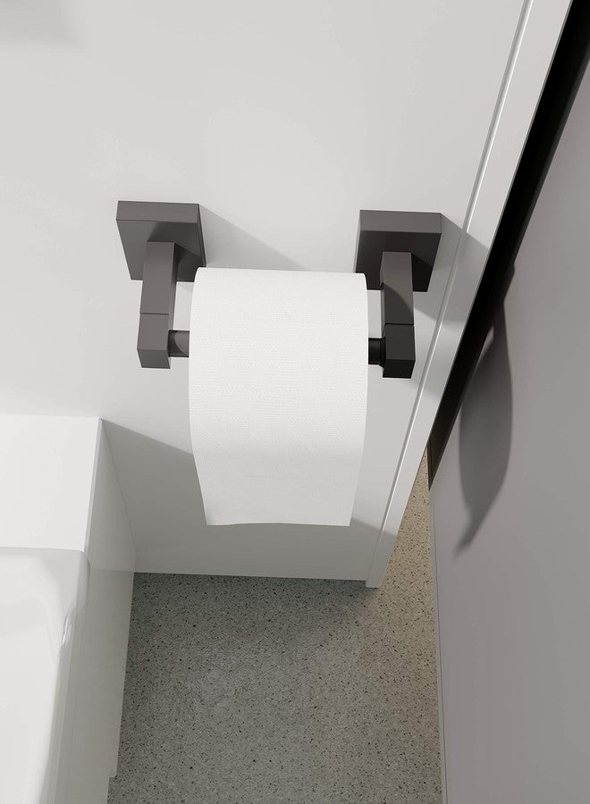 Ruacq Toilet Paper Holder Matte Black Double Post Pivoting Square Tissue Holders Roll Holder Hangers Toilet Paper Modern Wall Mounted, Commercial Bathroom Toilet Paper Roll Holder - Image 3