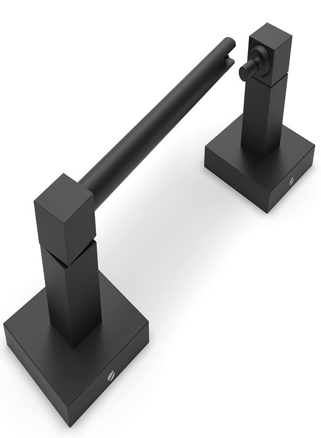 Ruacq Toilet Paper Holder Matte Black Double Post Pivoting Square Tissue Holders Roll Holder Hangers Toilet Paper Modern Wall Mounted, Commercial Bathroom Toilet Paper Roll Holder - Image 1