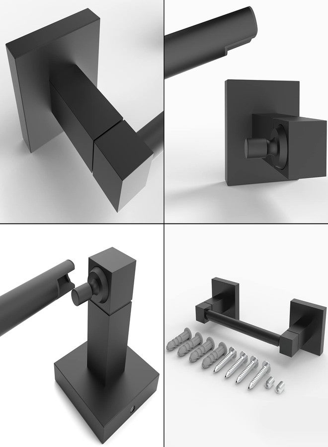 Ruacq Toilet Paper Holder Matte Black Double Post Pivoting Square Tissue Holders Roll Holder Hangers Toilet Paper Modern Wall Mounted, Commercial Bathroom Toilet Paper Roll Holder - Image 4