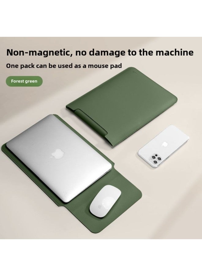 Spot Suitable For Apple Computer Huawei Lenovo Notebook Liner Bag Protective Cover Macbook Protective Cover-Color:Upgraded Thickened Protective Machine  Dark Green-Applicable Models:11inch  - Image 1