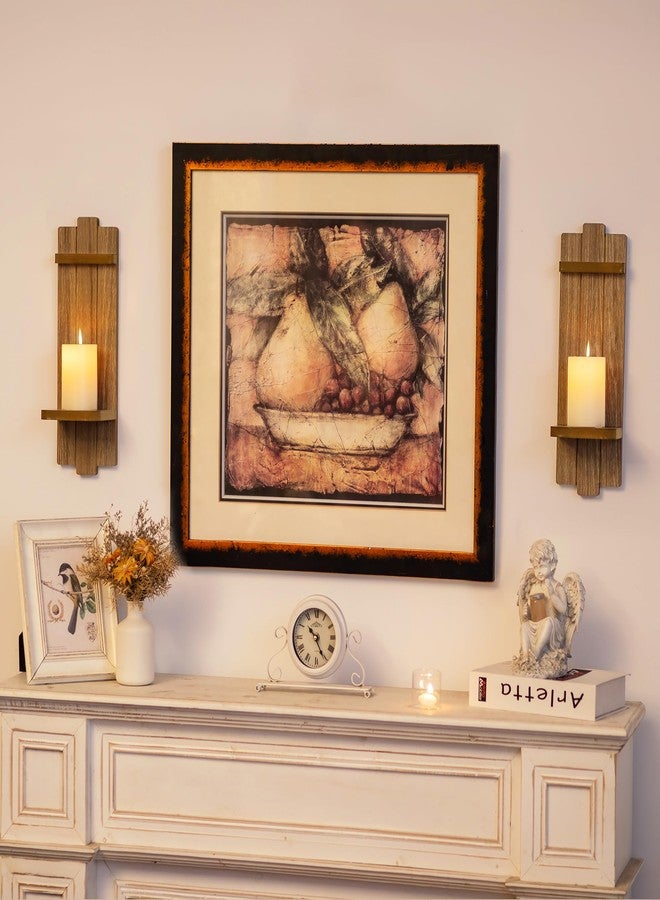 Walasis Wall Candle Holder for Farmhouse: Wood Floating Shelves Candle Sconces Wall Decor Set of 2 - Distressed Candle Holders for Small Vase Pillar Candles Tealight - Image 3