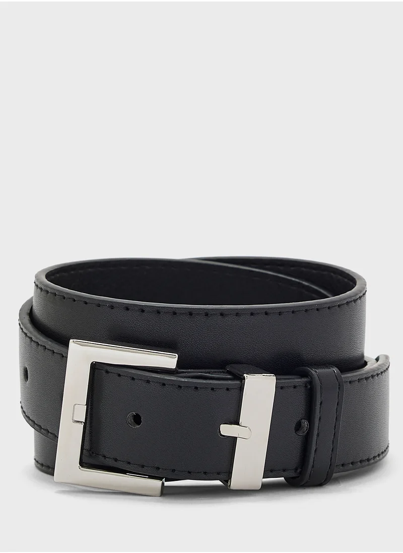 جينجر Ladies Belt With Silver Buckle