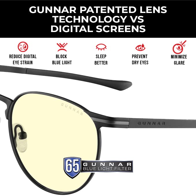 Gunnar - Premium Gaming and Computer Glasses - Blocks 65% Blue Light - Mateo, Onyx, Amber Tint - Image 4
