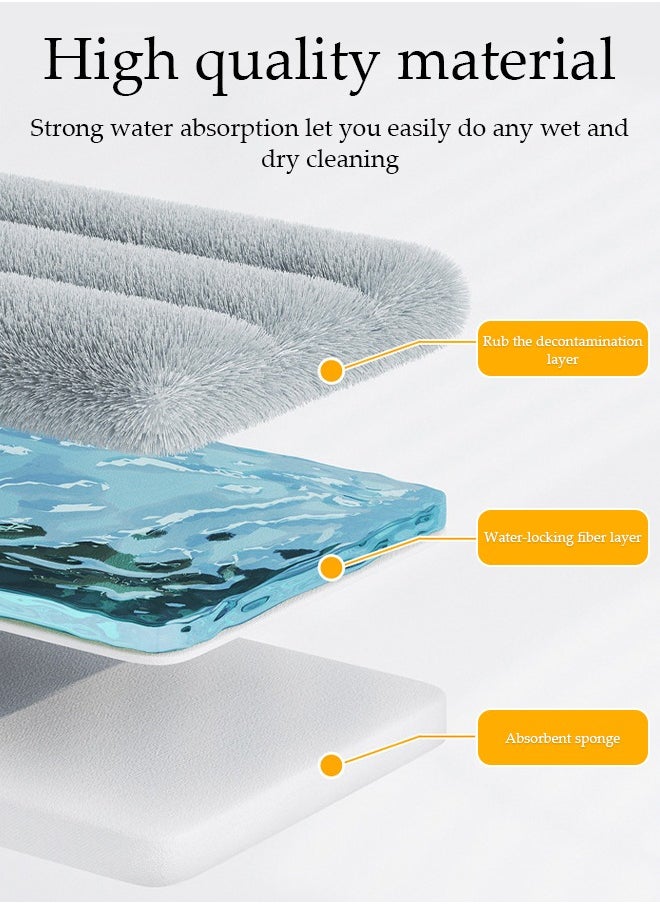 DUNISO - Home Mop and Bucket Set with 2 Pcs Reusable Microfiber Pads, Self-Separation Dirty and Clean Water System Self Wringing, Square Mop-Head for Hardwood Tile Marble Floors - Image 1
