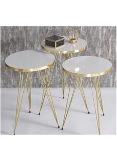 LHFHOMT LHFHOMT-4 Piece COFFEE TABLE Living Room Table Set,1 Coffee Table and 3 Nesting Tables, Free Fixing )for Bedside Table, Living Room, Bedroom,Sofa Side  - Image 2