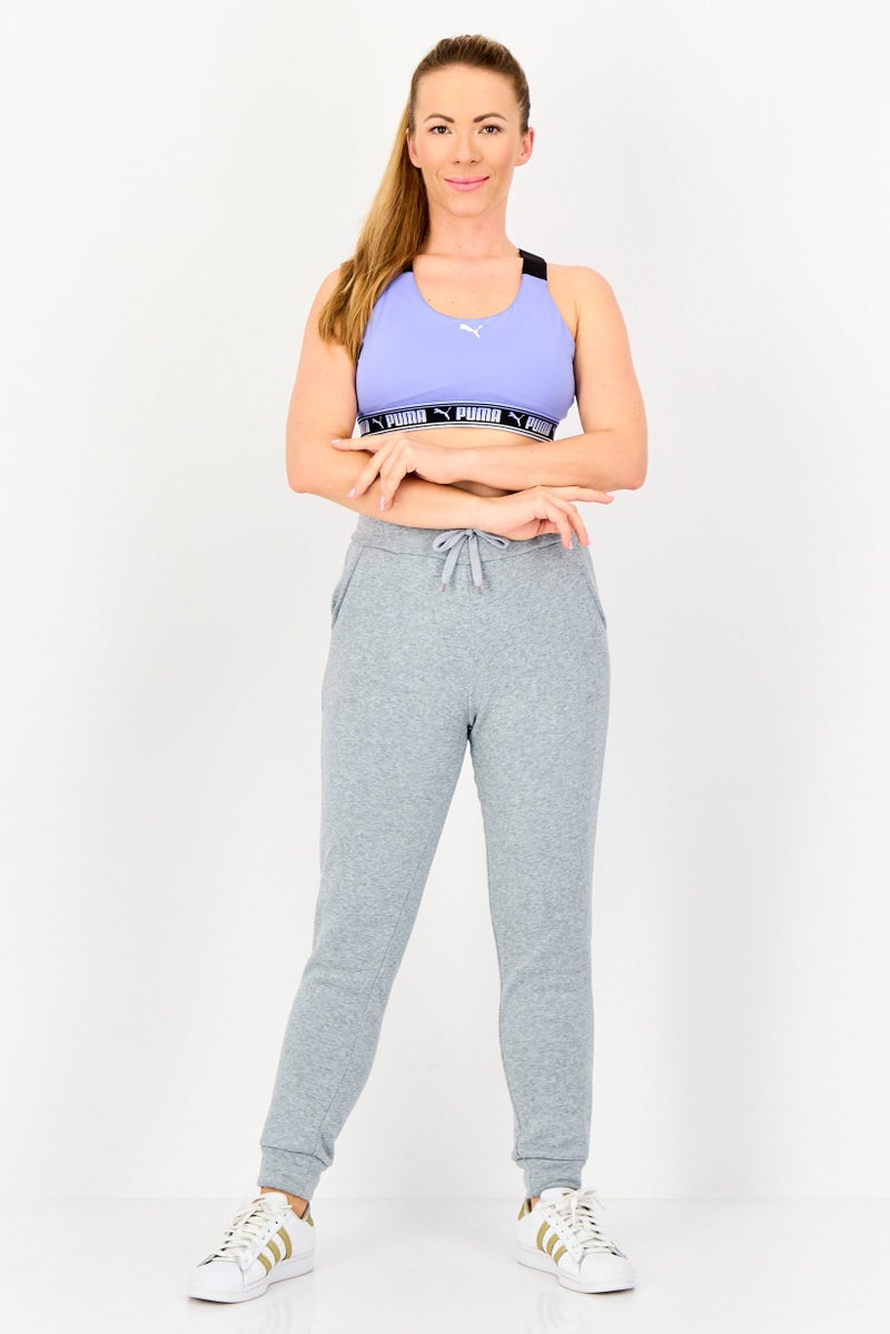 PUMA حمالة صدر رياضية للنساء مع حشوة بشعار العلامة التجارية، بنفسجي - Image 4