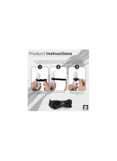 Home Smart Home Smart 50 PCS Reusable Fastening Cable Ties, Microfiber Cloth 6-Inch Hook and Loop Cord (Black)  - Image 2