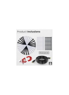Home Smart Home Smart 50 PCS Reusable Fastening Cable Ties, Microfiber Cloth 6-Inch Hook and Loop Cord (Black)  - Image 3