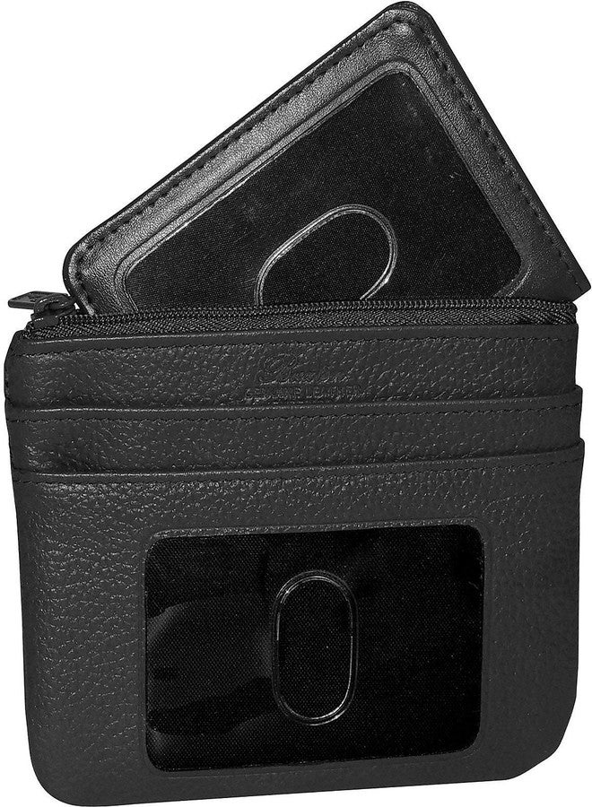 Buxton Womens Leather Id Coin Card Case Wallet (Black-RFID Protected) - Image 2