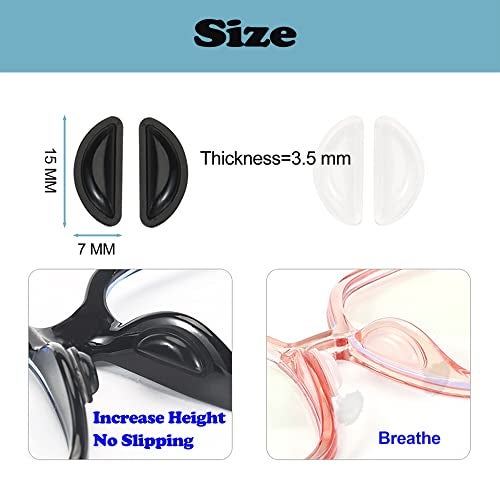 Omnful Eyeglass Nose Pads 35mm Thickness Adhesive Anti Slip Glasses Nose Grips with Air Bag for Sunglasses Eyeglasses Reading Glasses 10 Pairs Black - Image 5