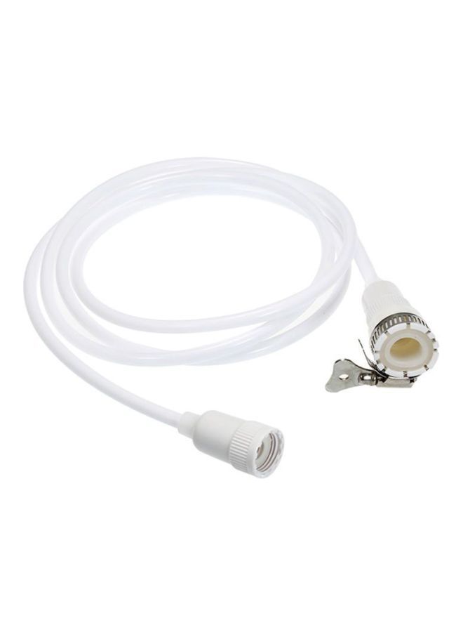 NIBEMINENT Handheld Shower Head Hose With Brass Spin White 79inch - Image 1