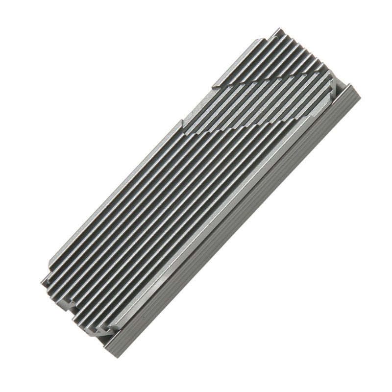 مبرد M.2 NVMe: حجم 2280، سبائك الألومنيوم الفضية، تبديد حراري ثنائي الجانب - 3 وسادات سيليكون حرارية، مبرد أقراص محمولة الحالة (SSD) سهل التركيب لأجهزة الكمبيوتر المكتبية - Image 3