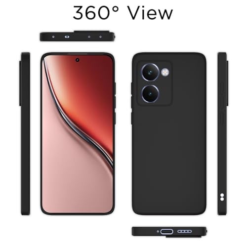 Pikkme Back Cover for Realme P3 Ultra 5G | Camera Protection Shockproof Soft Matte Silicone Bumper Case (Black) - Image 4