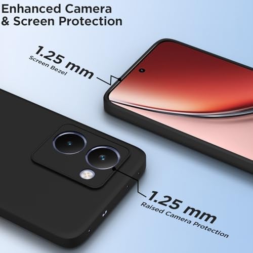 Pikkme Back Cover for Realme P3 Ultra 5G | Camera Protection Shockproof Soft Matte Silicone Bumper Case (Black) - Image 2