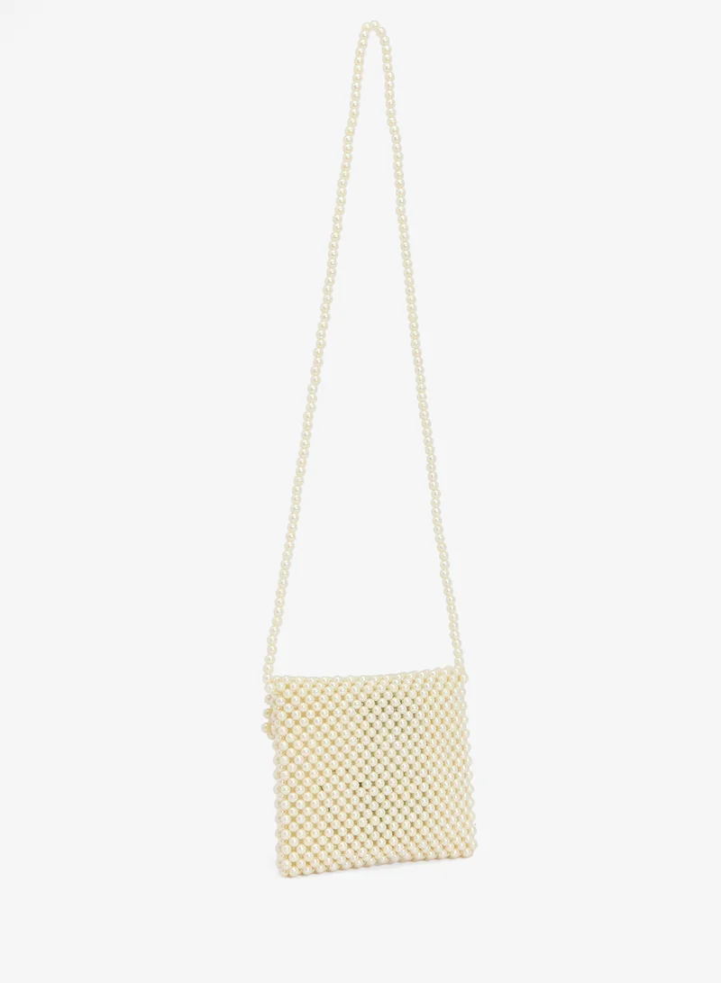 Ginger Boutique Embroidered Pearl Beaded Clutch