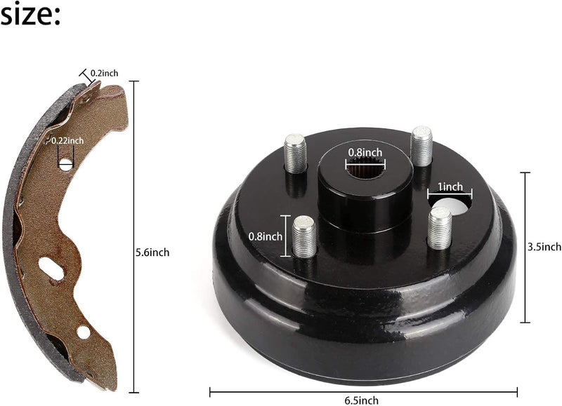 10L0L Golf Cart Brake Drums & Brake Shoes Maintenance Kit for EZGO TXT 1996-up - Image 5