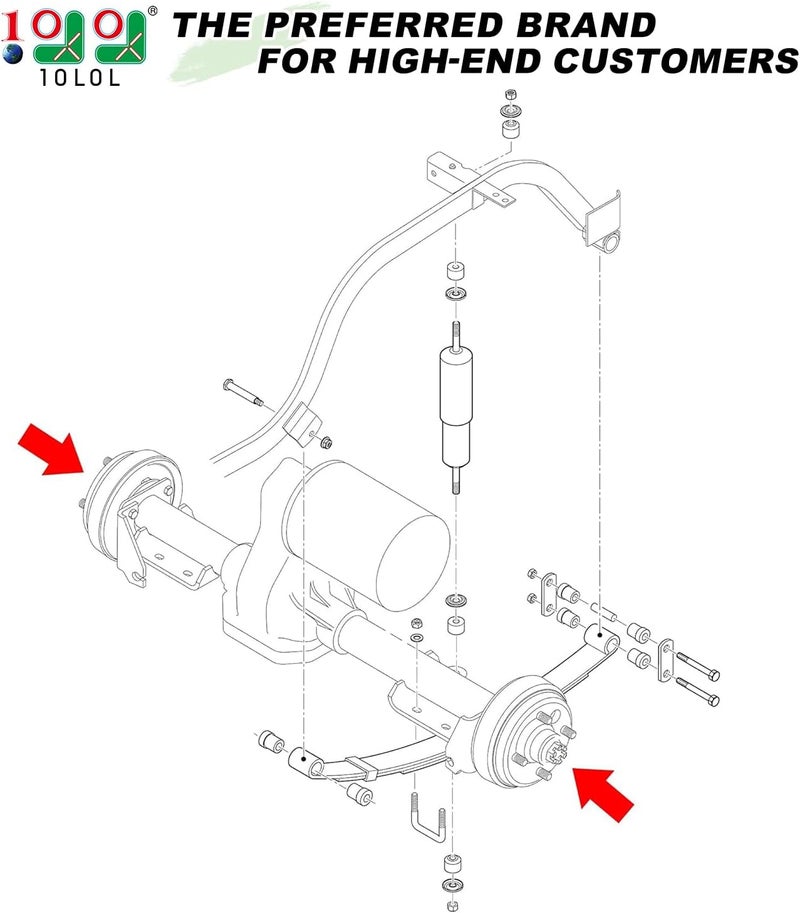 10L0L Golf Cart Brake Drums & Brake Shoes Maintenance Kit for EZGO TXT 1996-up - Image 2