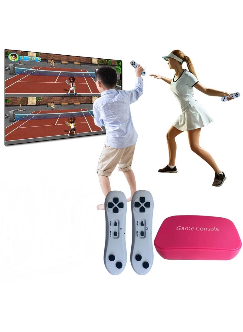 TV Game Console Built In 883 Games, Handheld Retro Video Game Machine With 2.4G Wireless Gamepad Somatosensory Control, HDMI USB Plug And Play, Home Interactive& Puzzle Games, Red  - Image 1