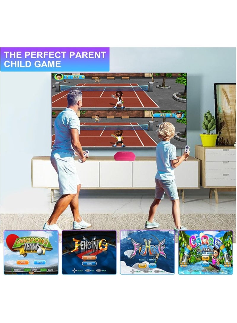 TV Game Console Built In 883 Games, Handheld Retro Video Game Machine With 2.4G Wireless Gamepad Somatosensory Control, HDMI USB Plug And Play, Home Interactive& Puzzle Games, Red  - Image 2