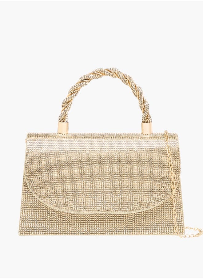 Flora Bella By Shoexpress Women's Studded Satchel Bag with Handle and Chain Strap  - Image 1