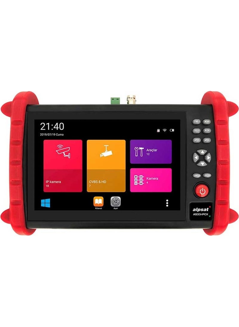 Alpsat - AS33-IPCX 7 SCREEN IPC-ONVIF-AHD-CVI-TVI-HDMI-ANALOG INPUT CCTV CAMERA TESTER - Image 1