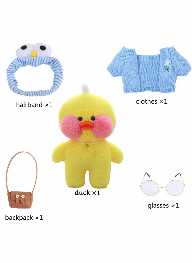 SYOSI Duck Stuffed Animal Toy Yellow Soft Plush for Kids Girls DIY Hugglable with Cute Hat and Costume Best Gifts - Image 3