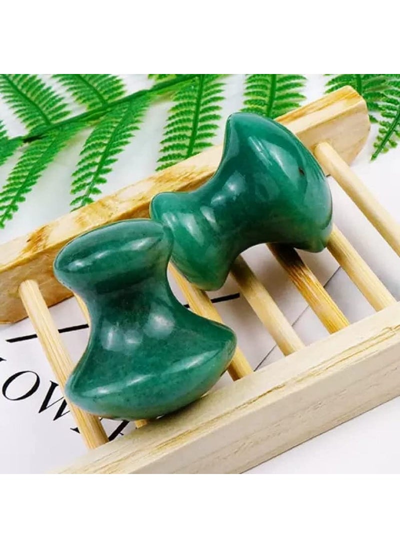 GEMTUB GEMTUB Natural Green Jade Gua Sha Stone Massage Tool Mushroom Shape for Microcirculation Radiance Boost AntiAging Wrinkle Prevention and Toxin Removal Green Jade  - Image 2