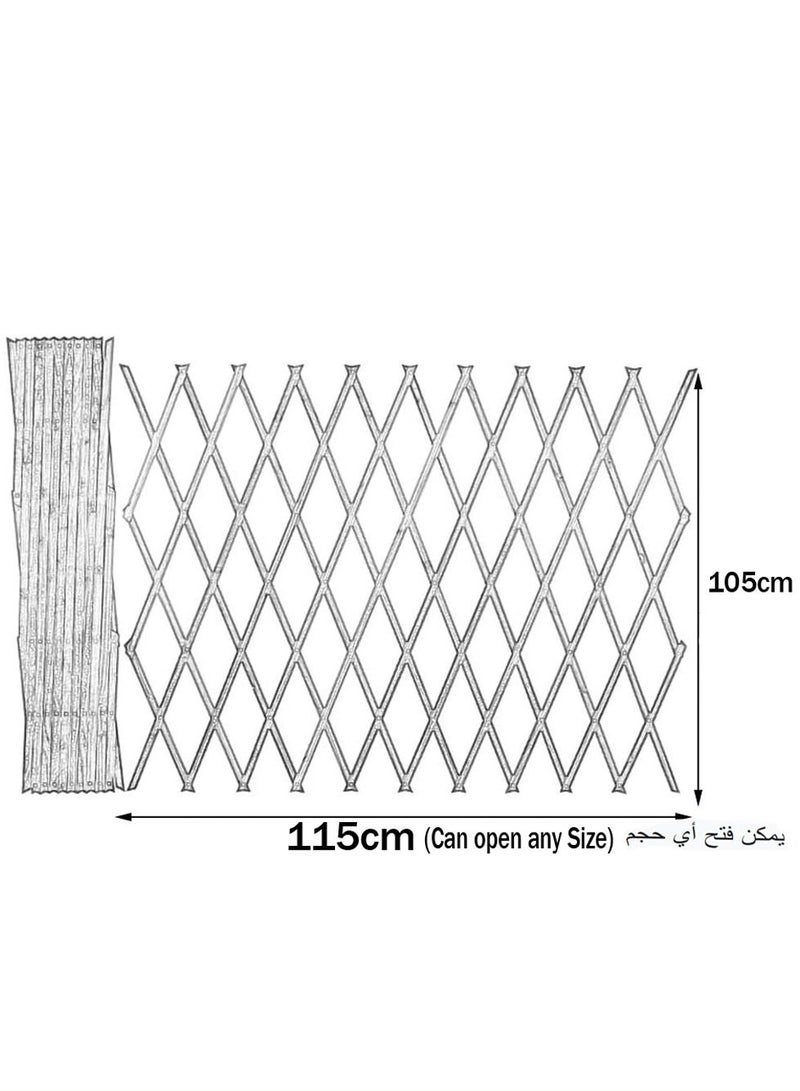 سياج خشبي أبيض 115x105 سم 8 قطع