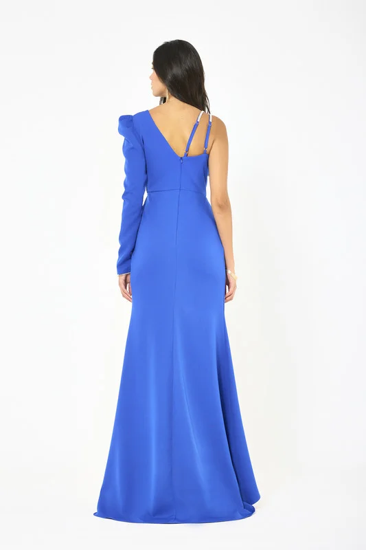 Iyra  One-Shoulder Cascade Wrap Gown for Women | Best Price UAE
