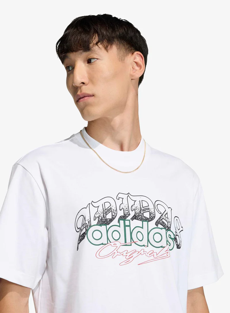 Adidas Originals WHITE Graphic T-Shirt for Men | Best Price UAE
