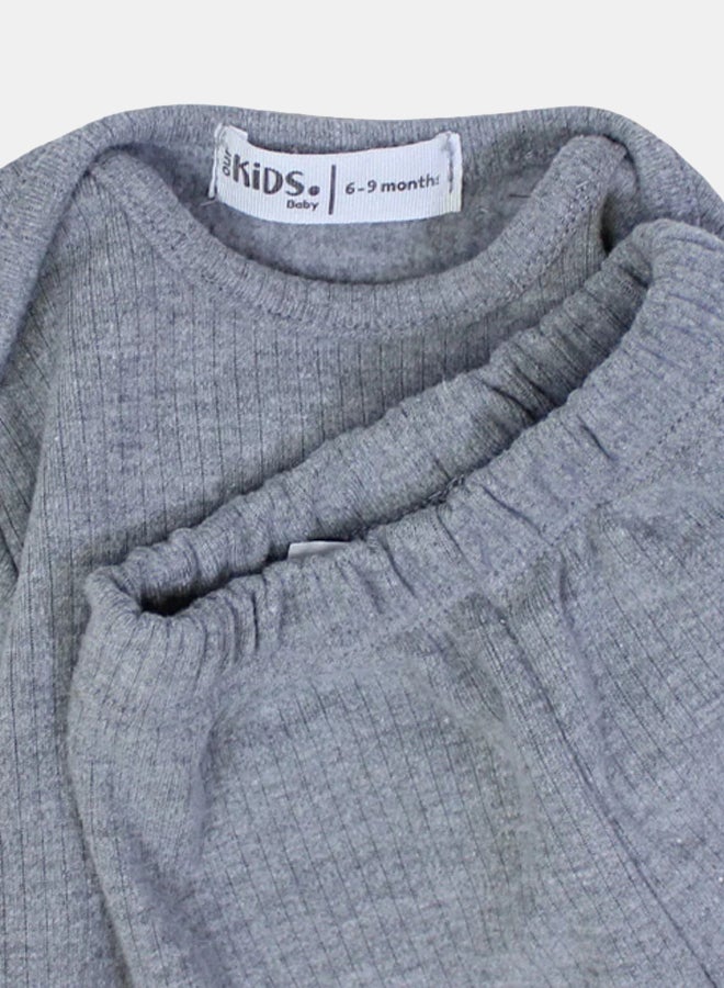 اوركيدز طقم دفايه بأكمام طويلة للأطفال الرضع – رمادي - Image 3