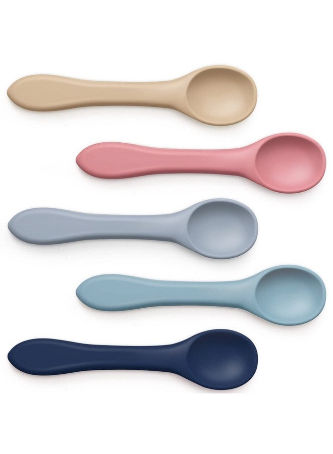 Aedida 5-Piece Silicone Baby Feeding Set - Soft, Bendable Spoons for Infants & Toddlers - Image 1