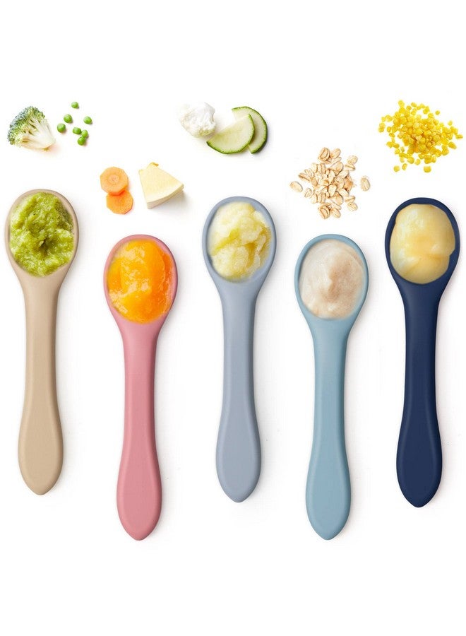 Aedida 5-Piece Silicone Baby Feeding Set - Soft, Bendable Spoons for Infants & Toddlers - Image 2