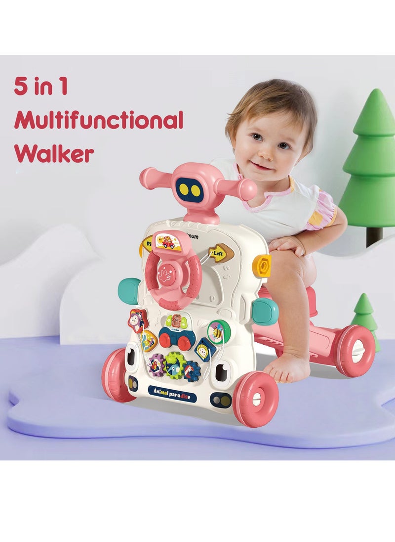 5 in 1 Baby Walker, Learning Table Mode, Game Panel Mode, Scooter Mode, Roller Coaster Mode With Musical keyboard - Pink - pzsku/Z6087B984370FB84D896AZ/45/_/1703315325/0c5e3d54-c4eb-40ac-9b06-d69fbc30e74f