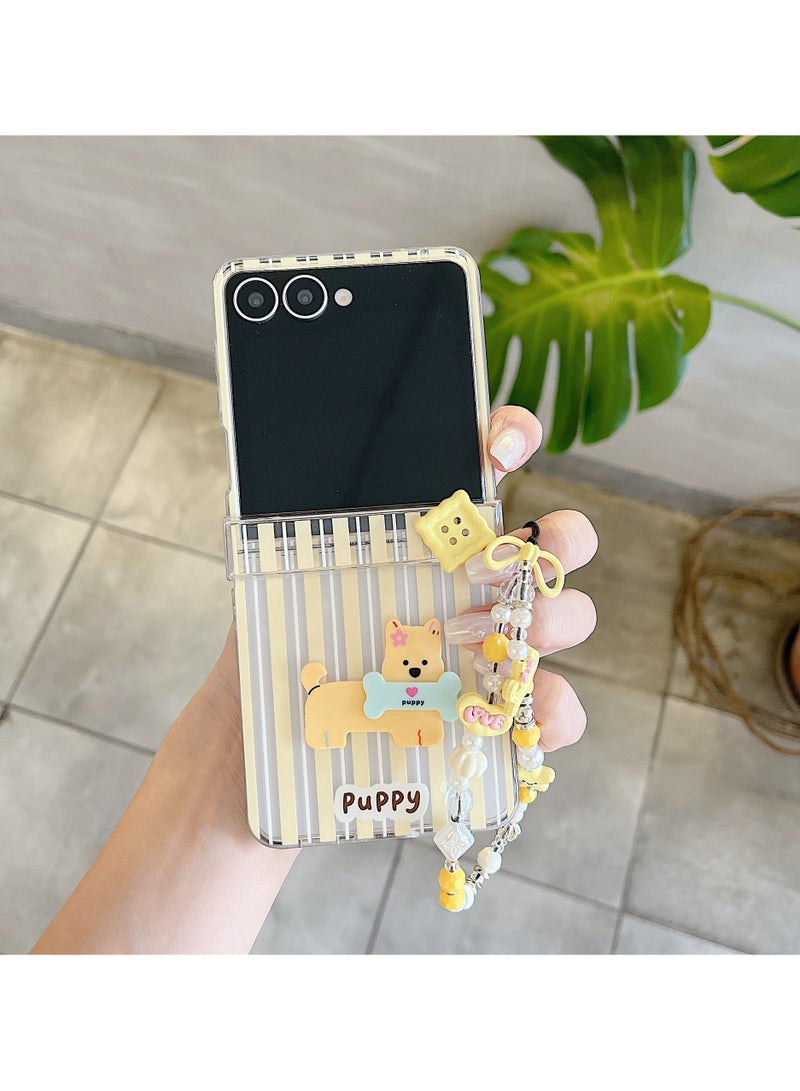 general Suitable for Samsung Galaxy Z Flip7 phone case with 3D cartoon cookie dog pattern and scratch protection. - Image 2