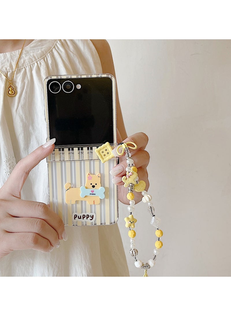 general Suitable for Samsung Galaxy Z Flip7 phone case with 3D cartoon cookie dog pattern and scratch protection. - Image 4