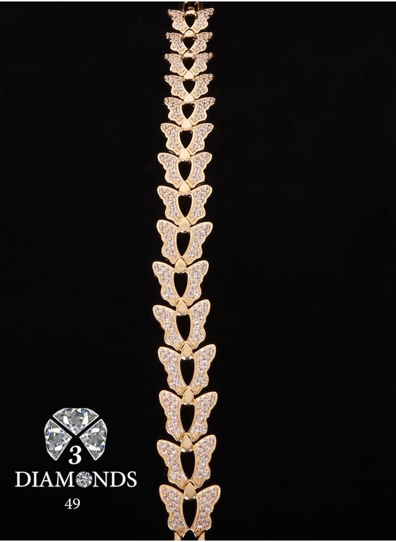 3Diamonds - braclate Gold Plated ONe Size - Image 1