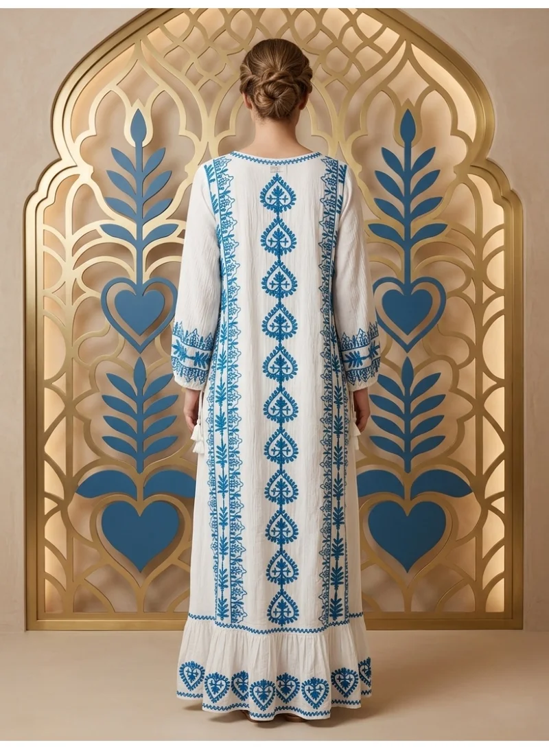 الايا جلابية شيكانكاري مودال مطرزة يدوياً-AL3938