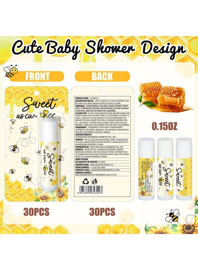 Sacubee 30 Pack Baby Shower Party Gifts Favors Gifts Bulk Lip Balms for Guests Friends Precious Neutral Gender Reveal Favors Baby Shower Prizes Souvenirs Baby Gift Bags Stuffers(Sweet As Can Bee) - Image 2