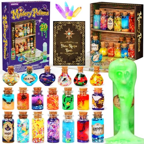 UOMTFAI Mystery Potion Craft Kit for Kids, Mix 20 Magic Wizard Potion, Creative Christmas Decorations Birthday Gifts Toys for Boys and Girls Age 6 7 8 9 10+ - Image 1
