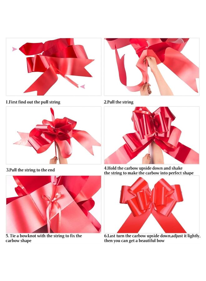 أقواس السحب، أقواس الهدايا، أقواس عملاقة للسيارة، أقواس أعياد الميلاد، أقواس للهدايا، باقات الهدايا، ترتيبات الزهور، ديكورات حفلات الزفاف (أحمر) - Image 3