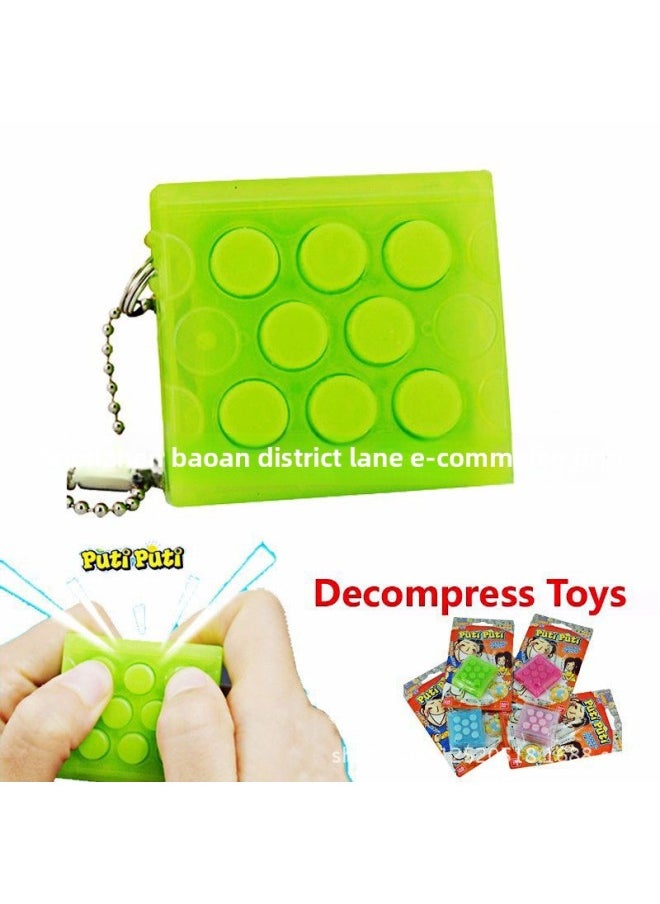 Generic - Puchi Unlimited Squeeze Bubble Pinch Le Pinch Bubble Decompression Artifact To Relieve Boredom And Vent Press Ring Mobile Phone Keychain-Color:White - Image 1