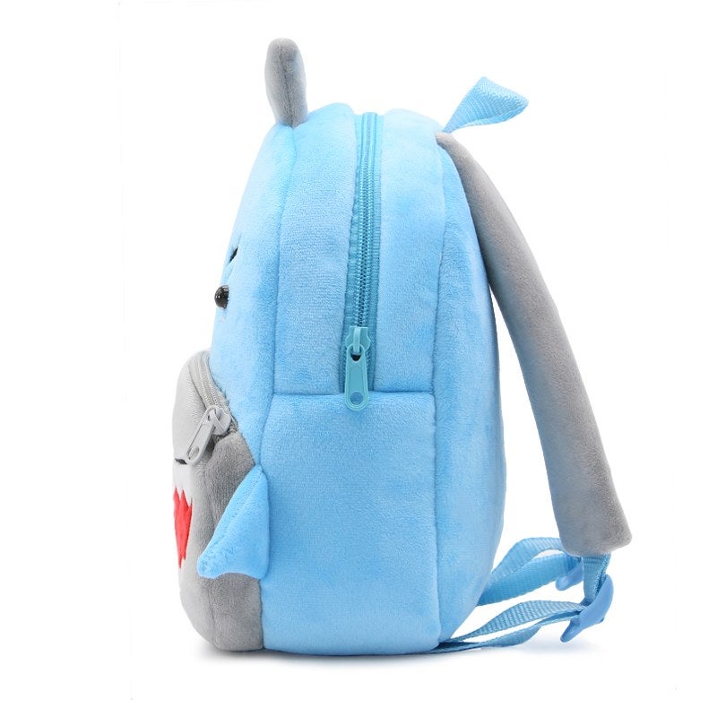 Plush Kids Backpack, Shark Animal Design, Soft Lightweight School Bag for Toddlers and Preschool Kids - Image 4
