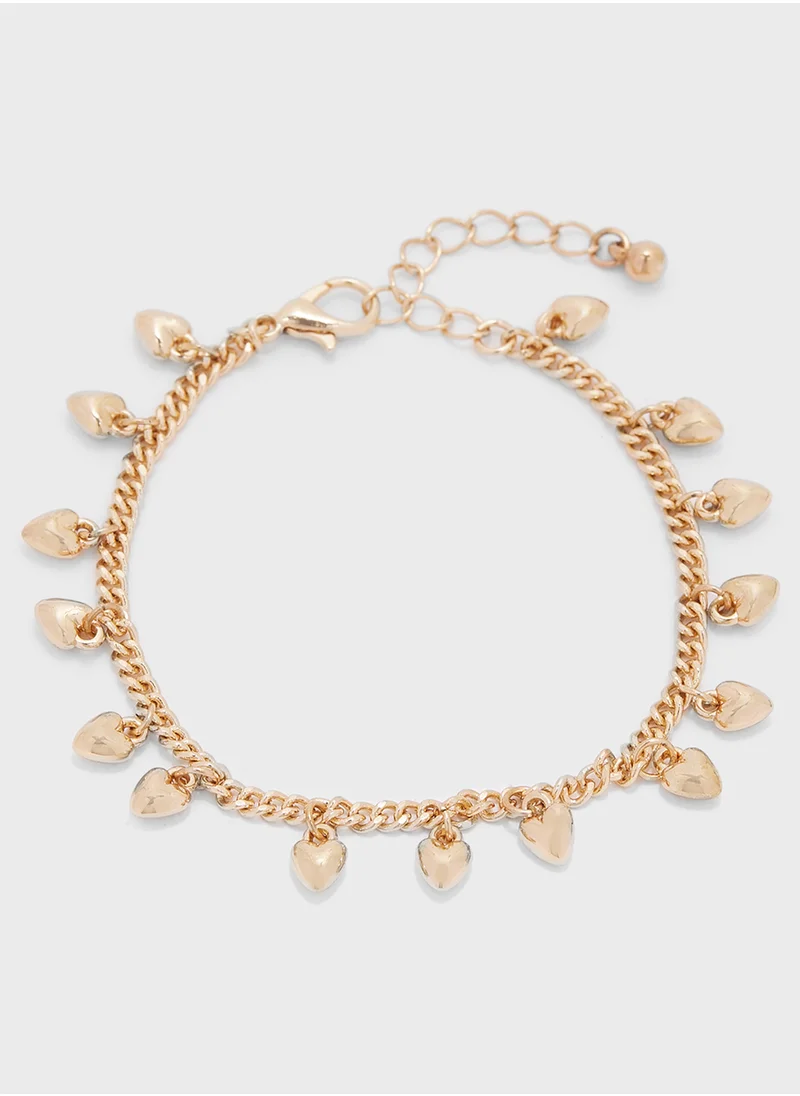 Ginger 3 Pack Mix Heart Diamante Bracelet