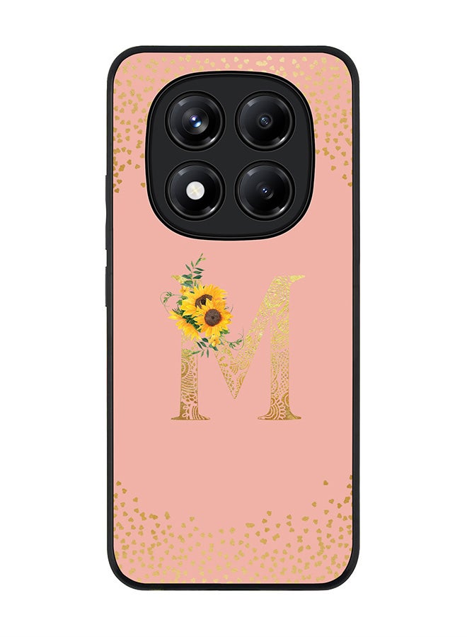 Stylizedd For Xiaomi Redmi Note 14 Pro 5G / X7 5G Case,Slim fit Camera Protection, Shockproof Thin Phone cover  - Custom Floral Monogram - M  (Rose Pink ) - Image 1