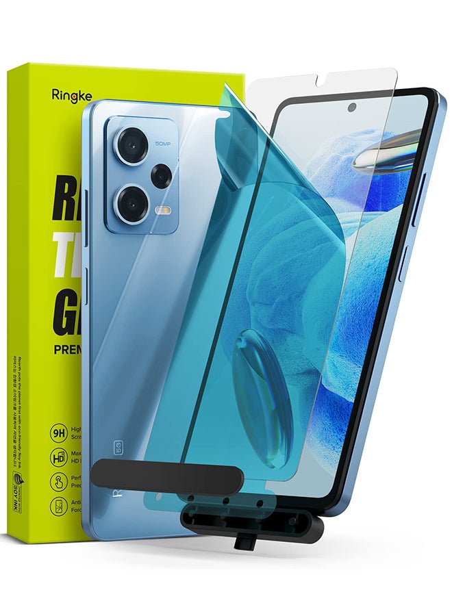 رينجك واقي شاشة زجاجي مقوى بغطاء كامل لهاتف Redmi Note 12 Pro 5G / Redmi Note 12 Pro Plus 5G / Poco X5 Pro 5G مع مجموعة التثبيت عبوتين - Image 1