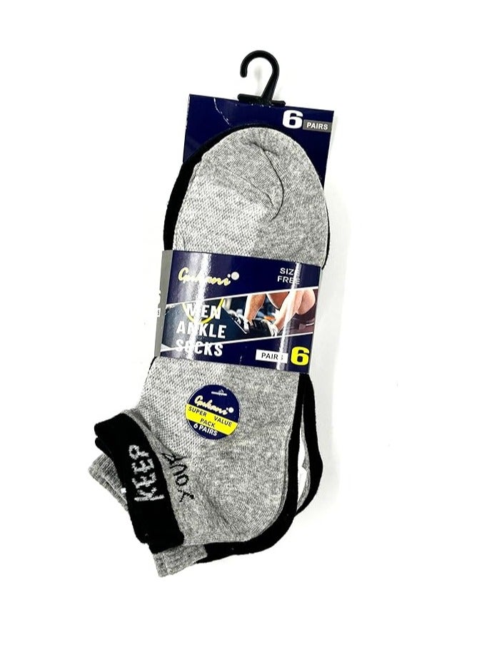 RAHALIFE Pair of 6 Ankle Socks – Soft, Comfortable, and Breathable for Everyday Wear - Image 1